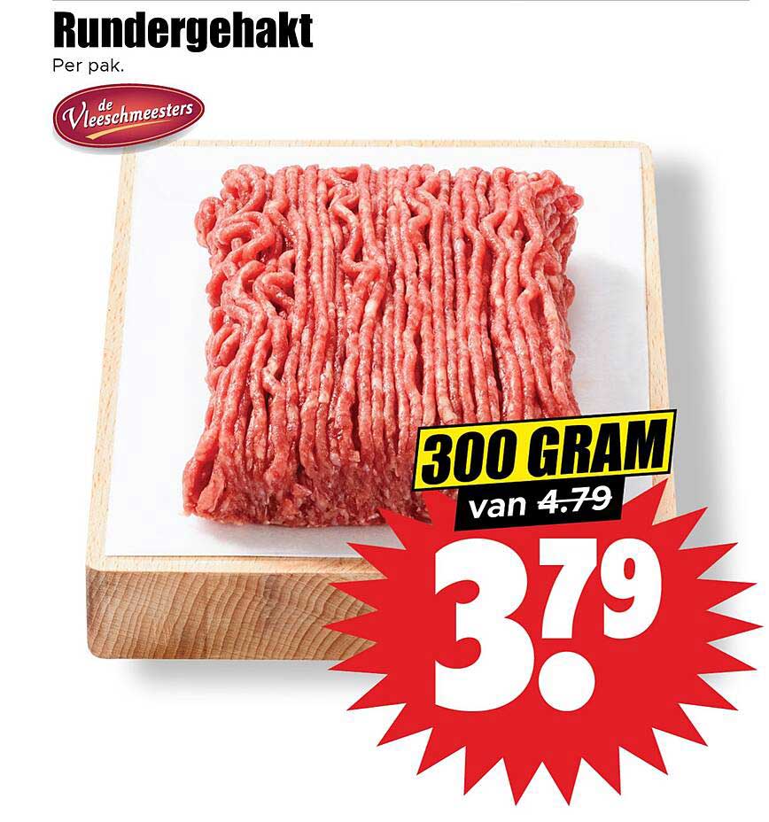 Rundergehakt 300 gram van 4,79 voor 3,79