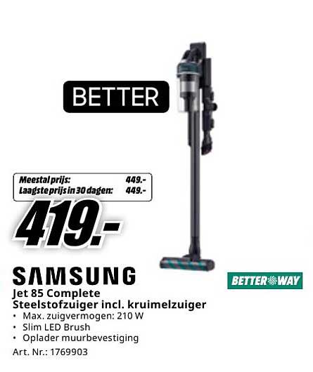 Samsung Jet 85 Complete Steelstofzuiger incl. kruimelzuiger