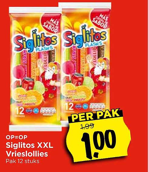 Siglitoss XXL Vrieslollies Pak 12 stuks