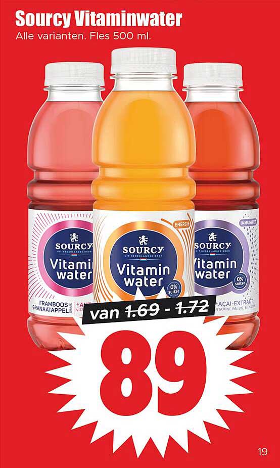 Sourcy Vitaminwater 500 ml - Alle varianten