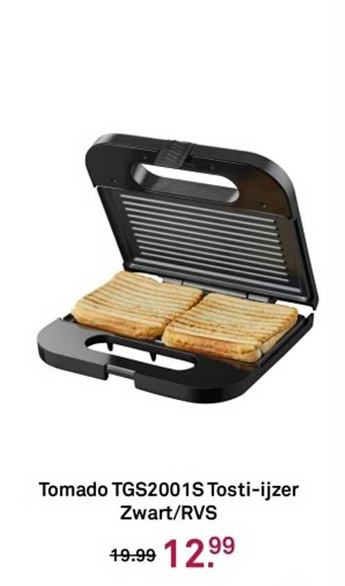 Tomado TGS2001S Tosti-ijzer Zwart/RVS