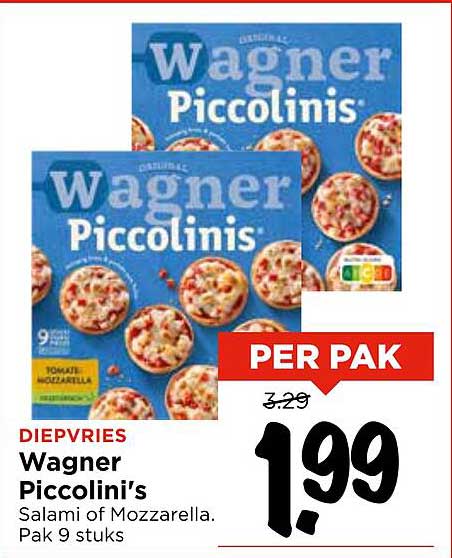 Wagner Piccolini's Salami of Mozzarella. Pak 9 stuks