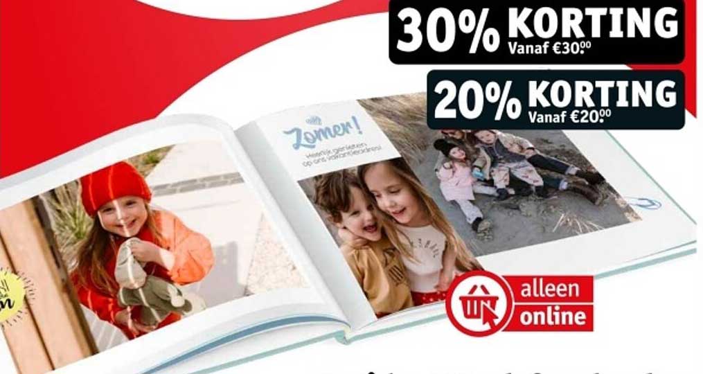 Zomer! Fotoboek met 30% korting Vanaf €30,00 en 20% korting Vanaf €20,00