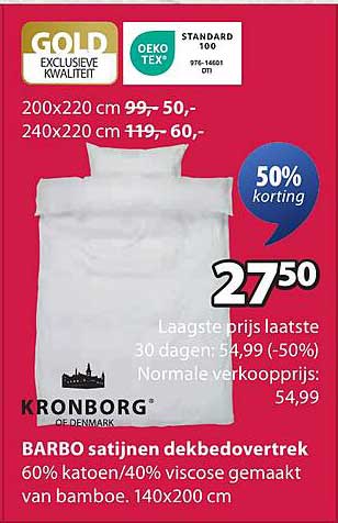 BARBO satijnen dekbedovertrek