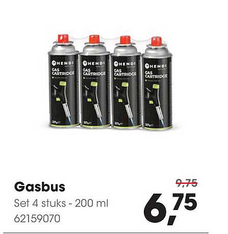 Gasbus Set 4 stuks - 200 ml