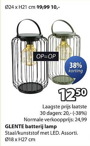 GLENTE batterij lamp