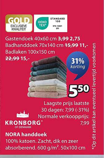 Kronborg NORA handdoek 100% katoen