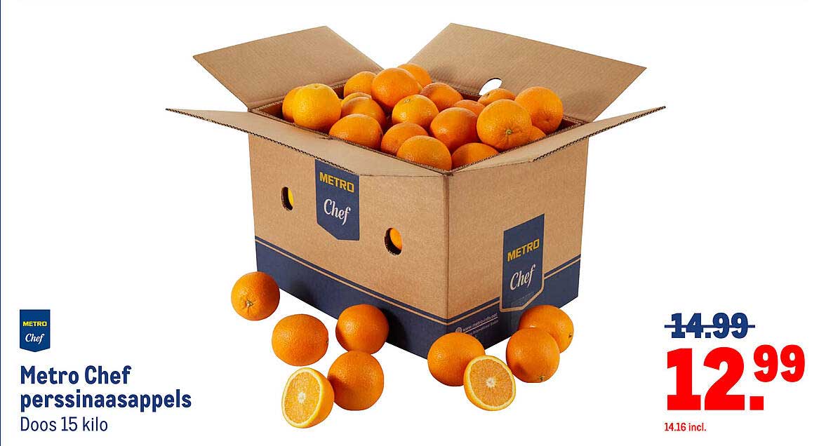 Metro Chef perssinaasappels Doos 15 kilo