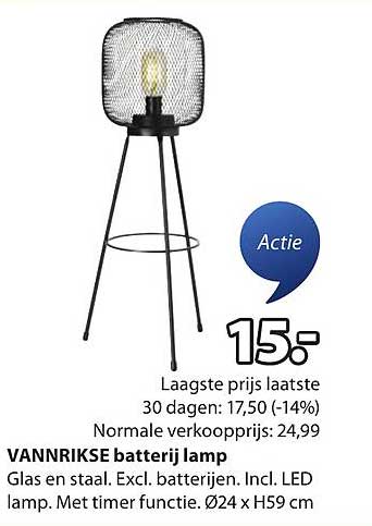 VANNRIKSE batterij lamp