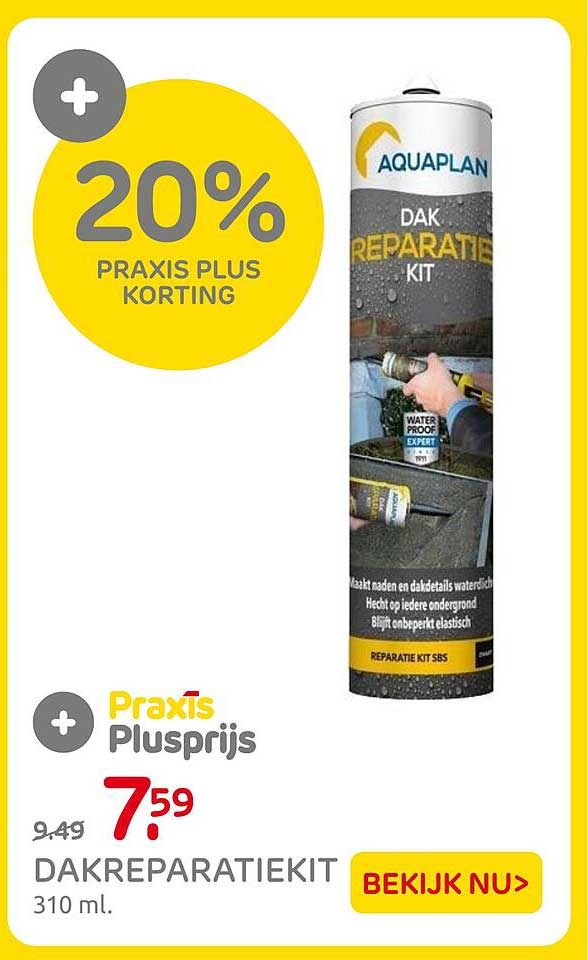 20% Praxis Plus korting Dakreparatiekit 310 ml