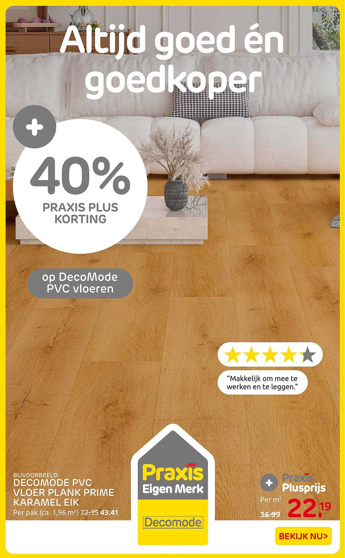 40% Praxis Plus korting op DecoMode PVC vloeren