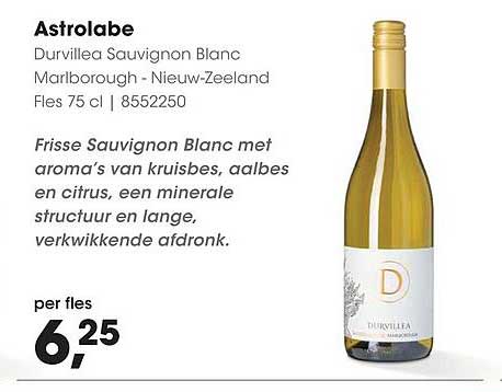 Astrolabe Durvillea Sauvignon Blanc Marlborough - Nieuw-Zeeland Fles 75 cl | 8552250