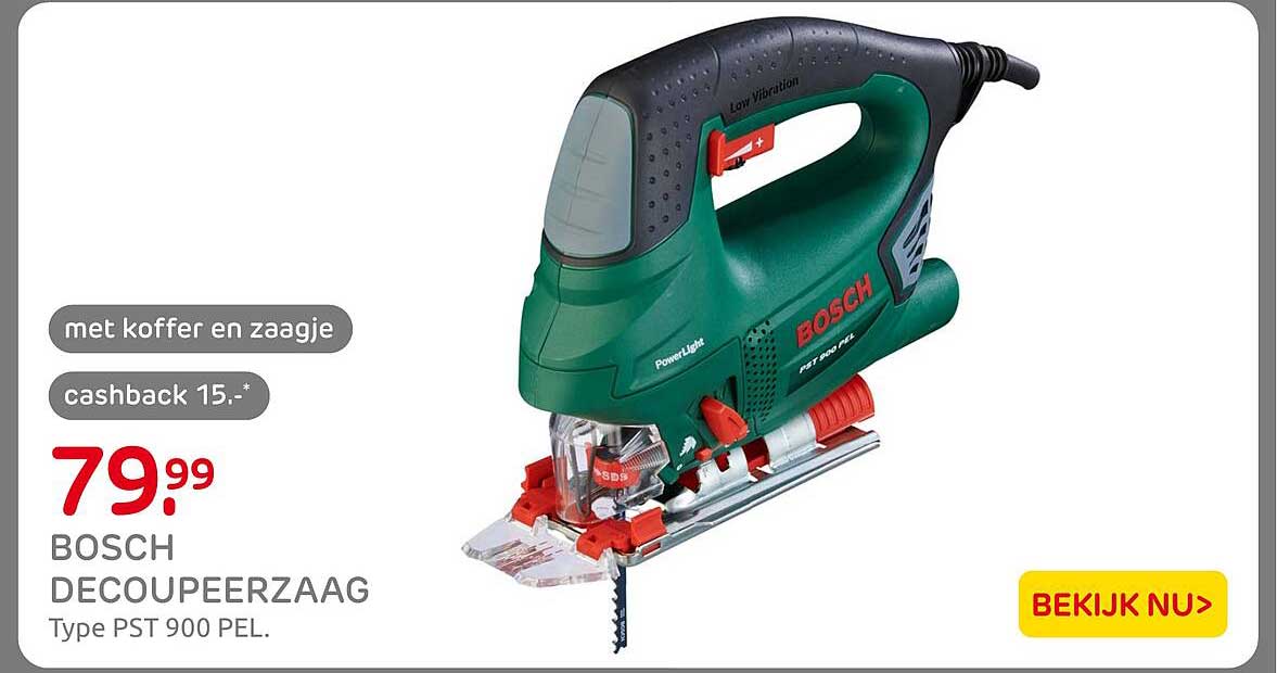 BOSCH DECOUPEERZAAG Type PST 900 PEL. met koffer en zaagje cashback 15.-*