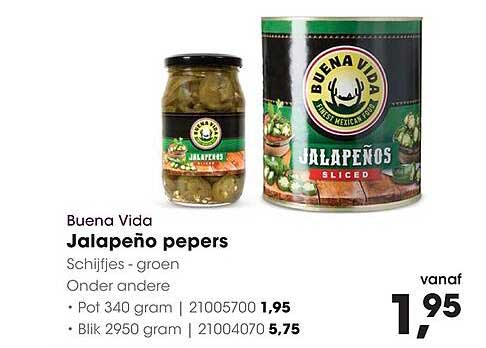Buena Vida Jalapeño pepers Schijfjes - groen Onder andere
