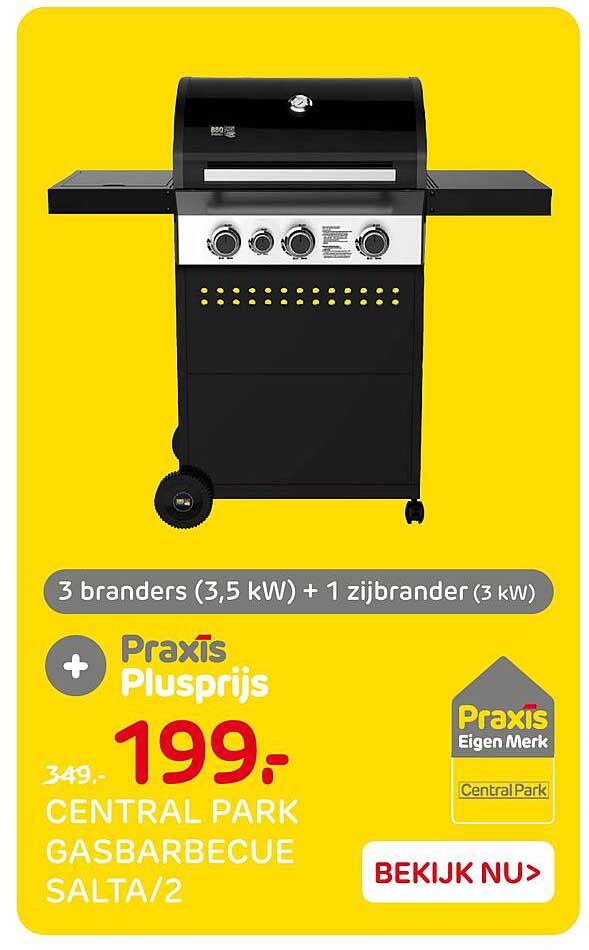 Central Park gasbarbecue Salta/2 + Praxis Plusprijs