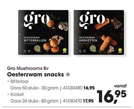 Gro Mushrooms Bv Oesterzwam snacks