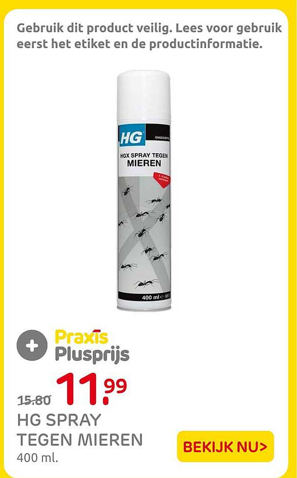HG SPRAY TEGEN MIEREN 400 ml. Plusprijs