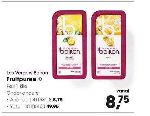 Les Vergers Boiron Fruitpuree ❄ Pak 1 kilo