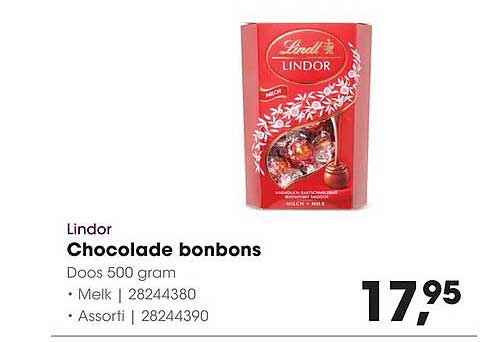Lindor Chocolade bonbons Doos 500 gram Melk | 28244380 Assorti | 28244390