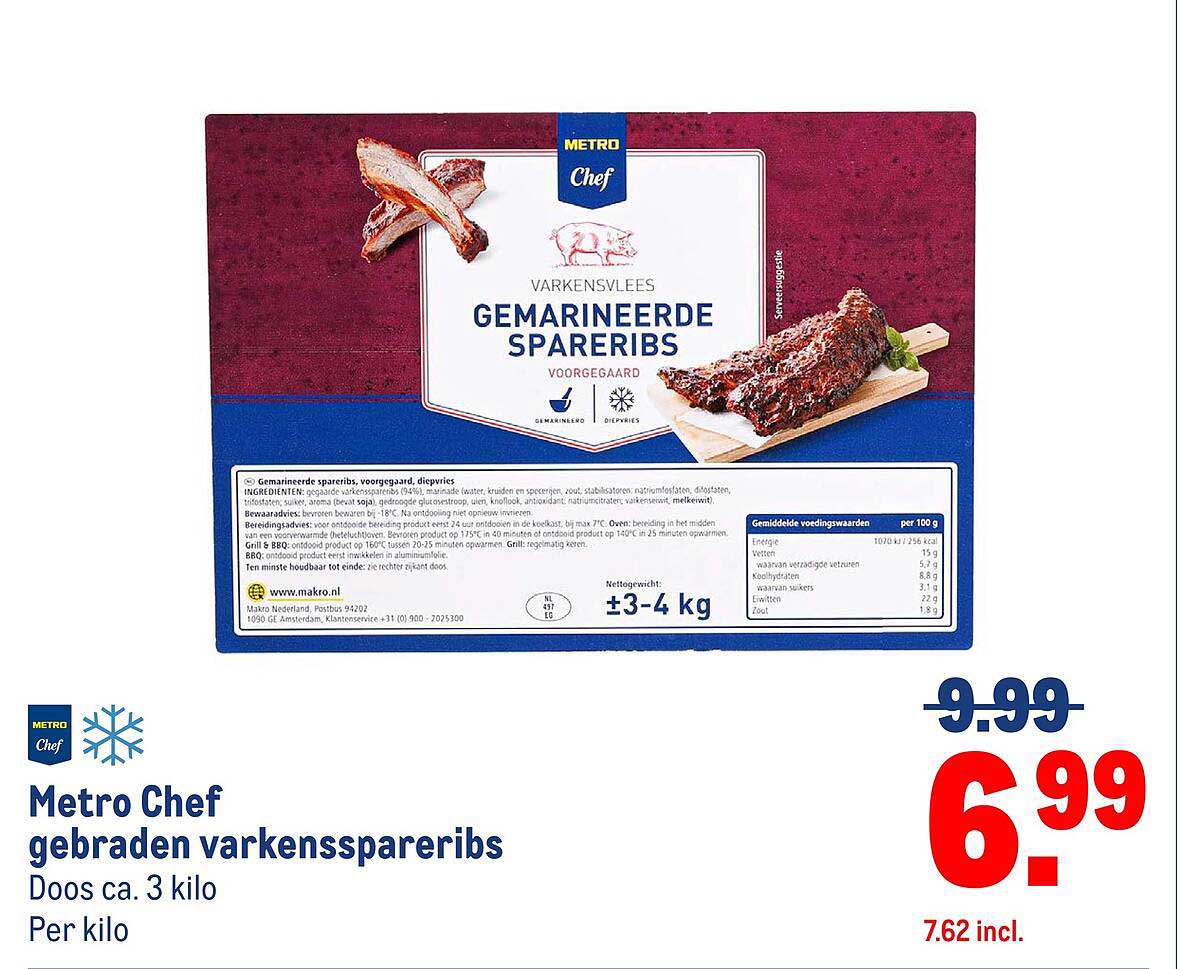 Metro Chef gebraden varkensspareribs