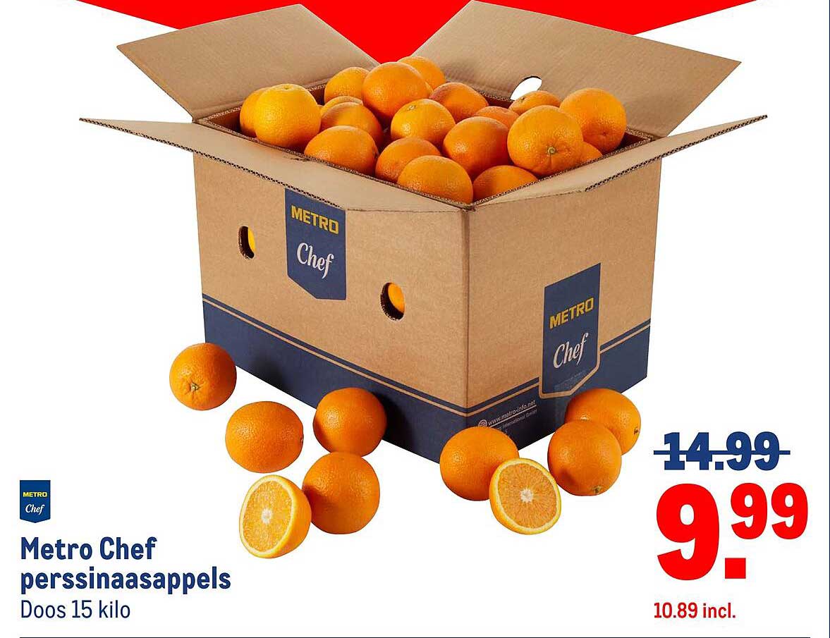Metro Chef perssinaasappels Doos 15 kilo
