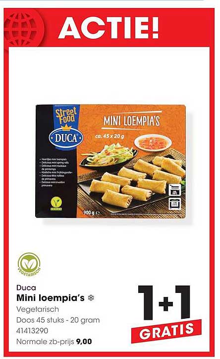 Mini loempia's 1+1 GRATIS