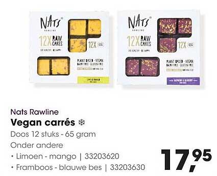 Nats Rawline Vegan carrés