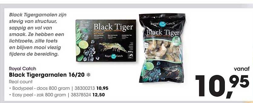 Royal Catch Black Tigergarnalen 16/20