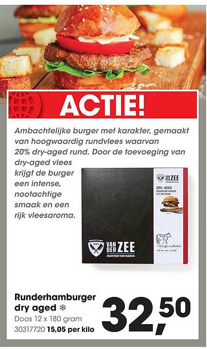 Runderhamburger dry aged ACTIE!
