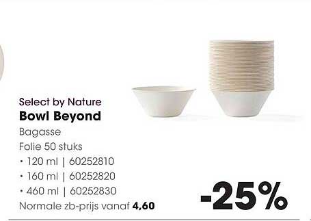 Select by Nature Bowl Beyond Bagasse Folie 50 stuks -25%