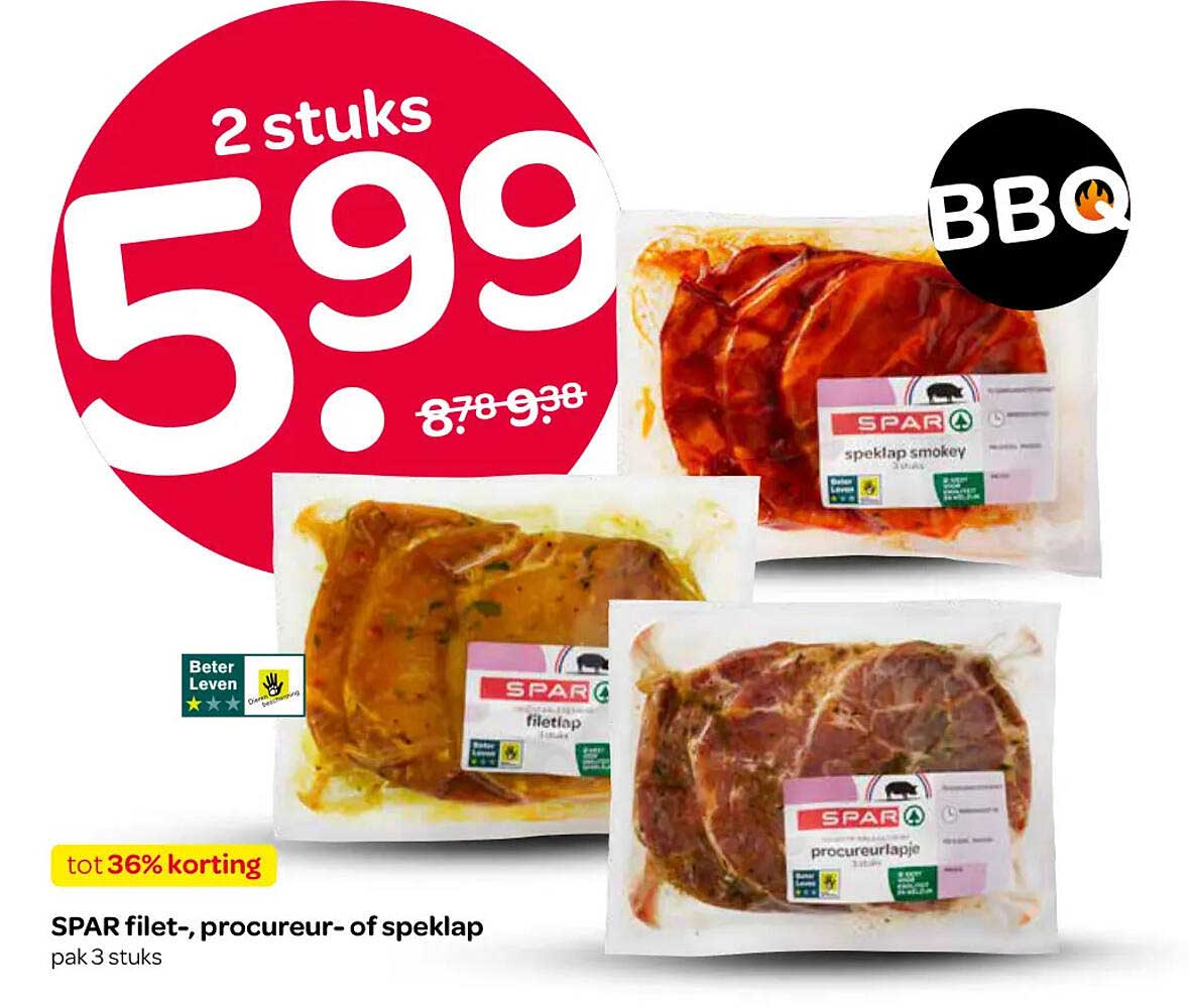 SPAR filet-, procureur- of speklap pak 3 stuks