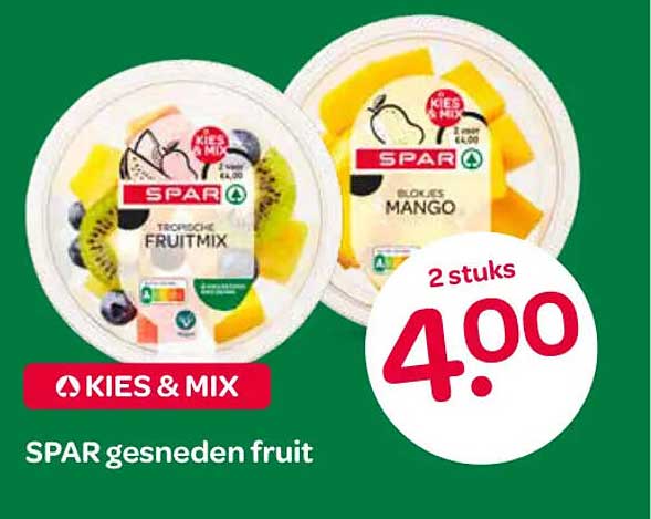 SPAR gesneden fruit KIES & MIX 2 stuks