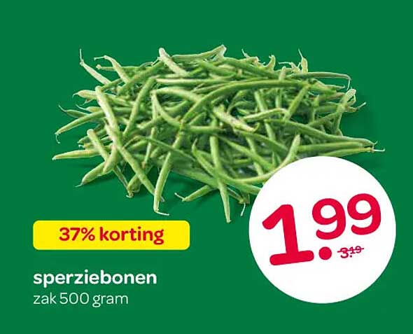 sperziebonen 37% korting