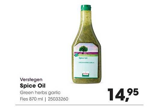 Verstegen Spice Oil Green herbs garlic Fles 870 ml | 25033260