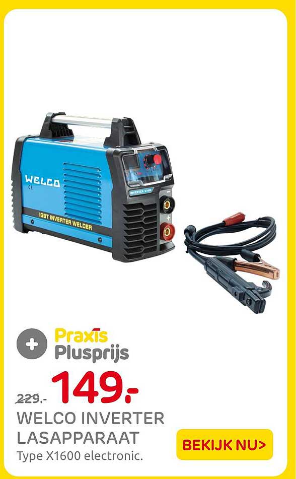 WELCO INVERTER LASAPPARAAT Type X1600 electronic. Plusprijs