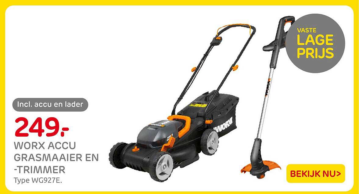 WORX ACCU GRASMAAIER EN -TRIMMER