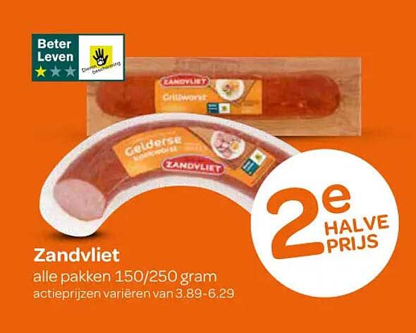 Zandvliet alle pakken 150/250 gram 2e halve prijs