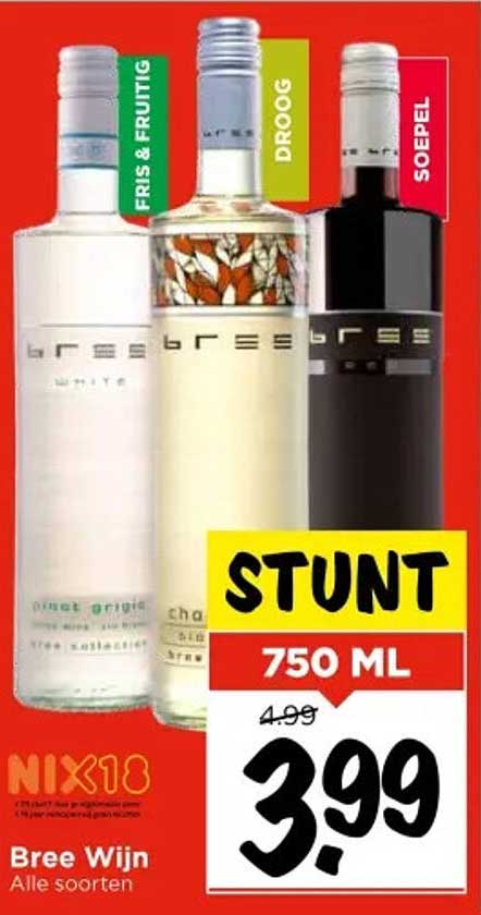 Bree Wijn 750 ML - Alle soorten