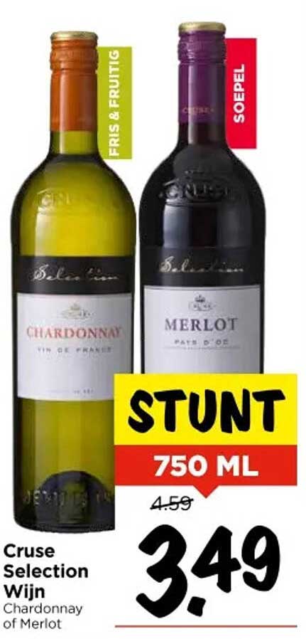 Cruse Selection Wijn Chardonnay of Merlot 750 ML