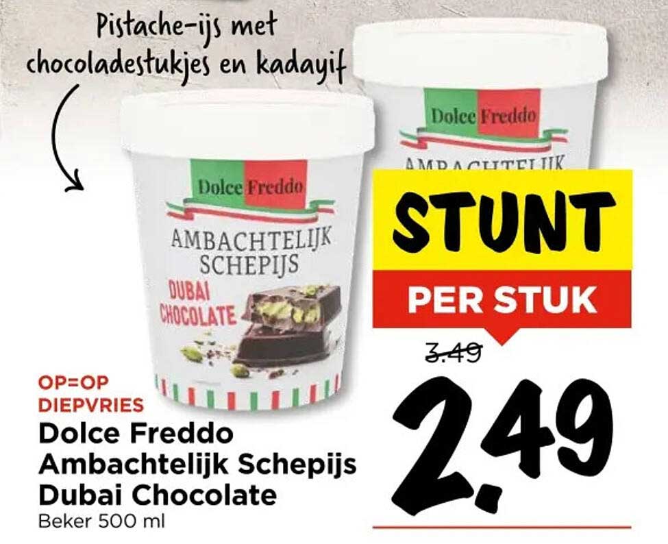 Dolce Freddo Ambachtelijk Schepijs Dubai Chocolate