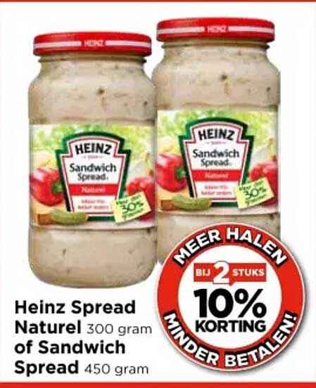 Heinz Spread Naturel 300 gram of Sandwich Spread 450 gram
