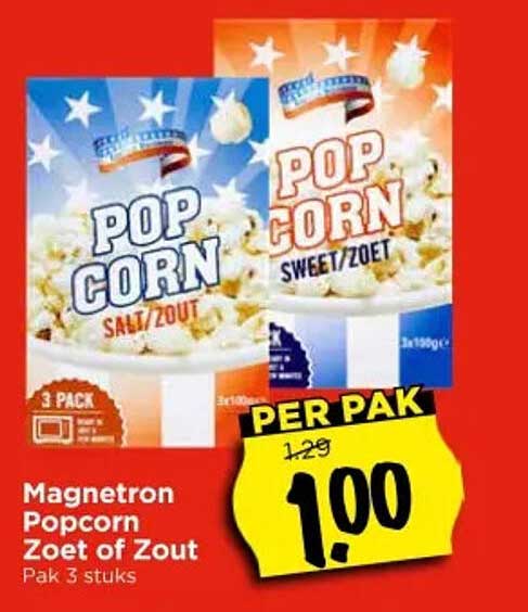 Magnetron Popcorn Zoet of Zout
