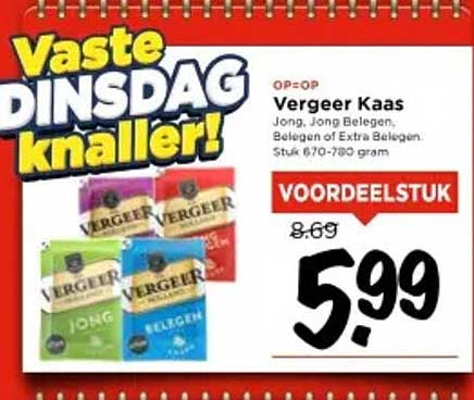 Vergeer Kaas Jong, Jong Belegen, Belegen of Extra Belegen