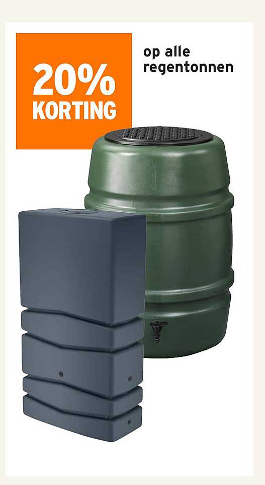 20% Korting op alle regentonnen