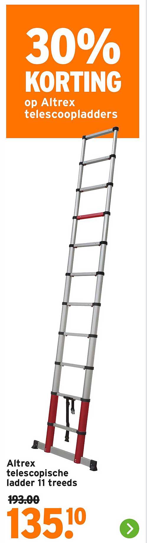 30% KORTING op Altrex telescopladder