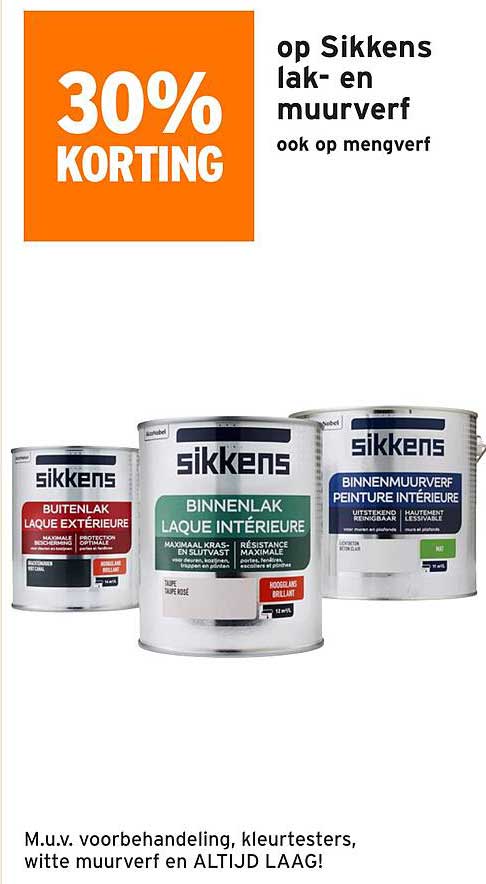 30% KORTING op Sikkens lak- en muurverf