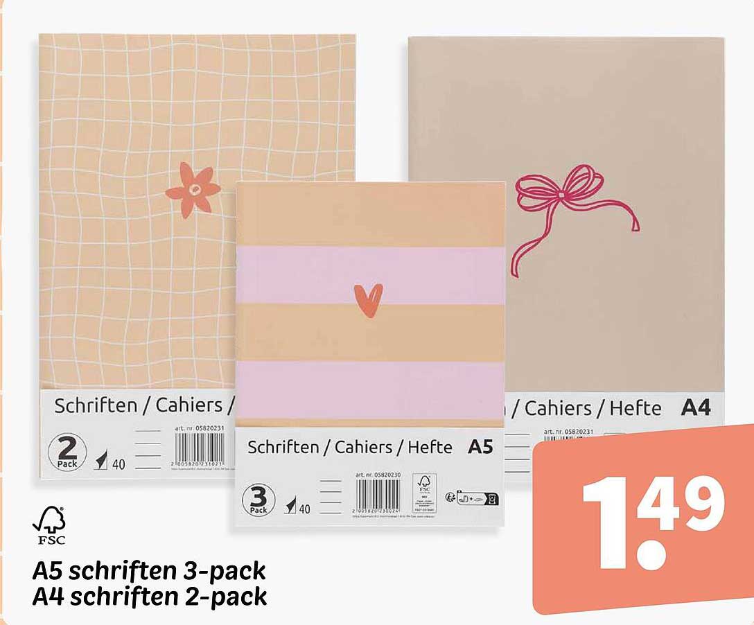 A5 schriften 3-pack A4 schriften 2-pack