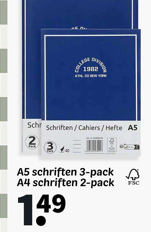 A5 schriften 3-pack A4 schriften 2-pack