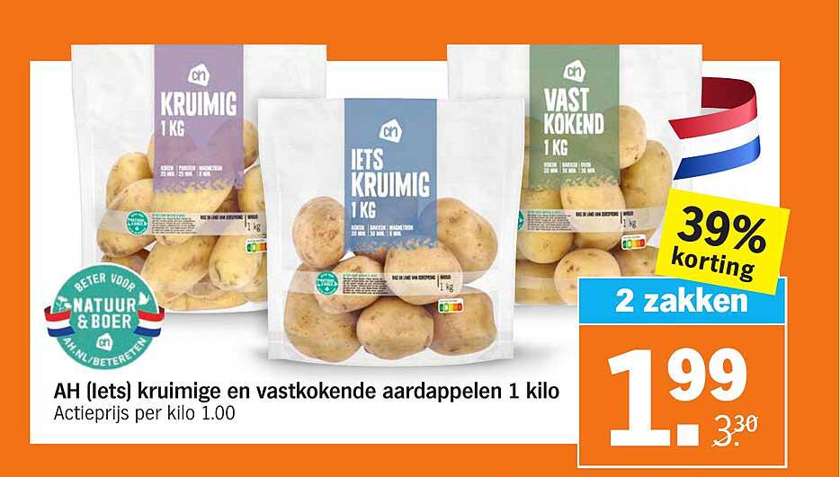 AH (iets) kruimige en vastkokende aardappelen 1 kilo