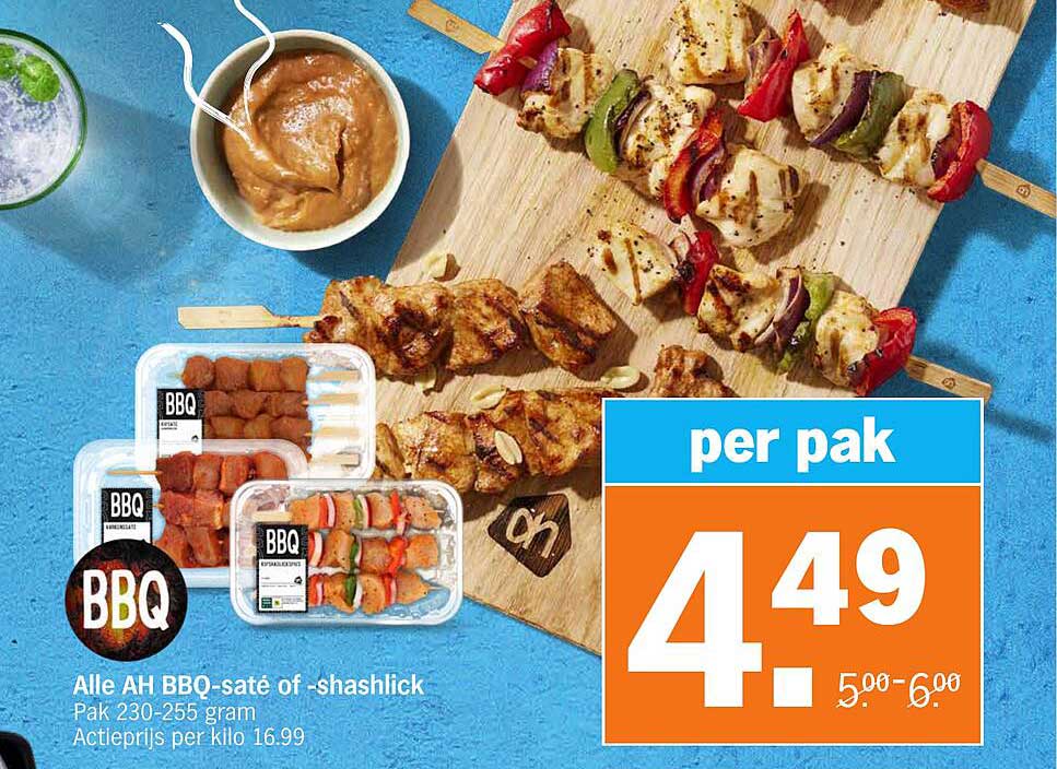 Alle AH BBQ-saté of -shashlick